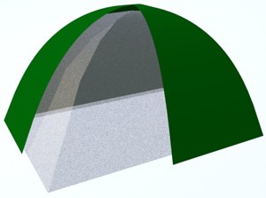 3D render of a double wall tent