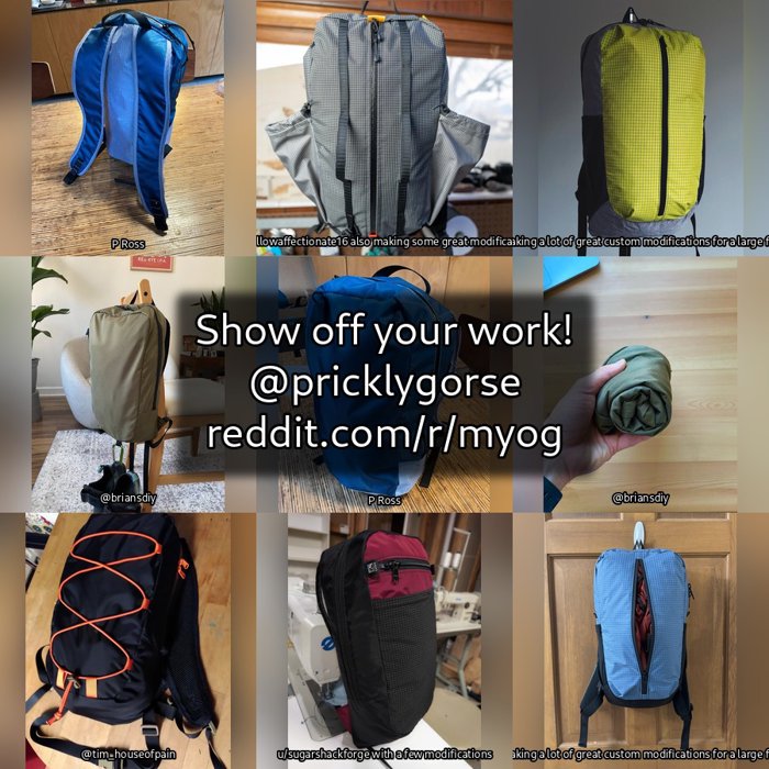 Montage of bags made by the community from this pattern