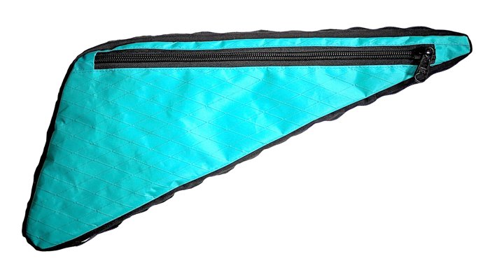 Photo of a custom made bike frame bag