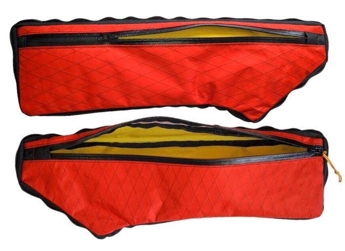 Photo of a custom made bike frame bag